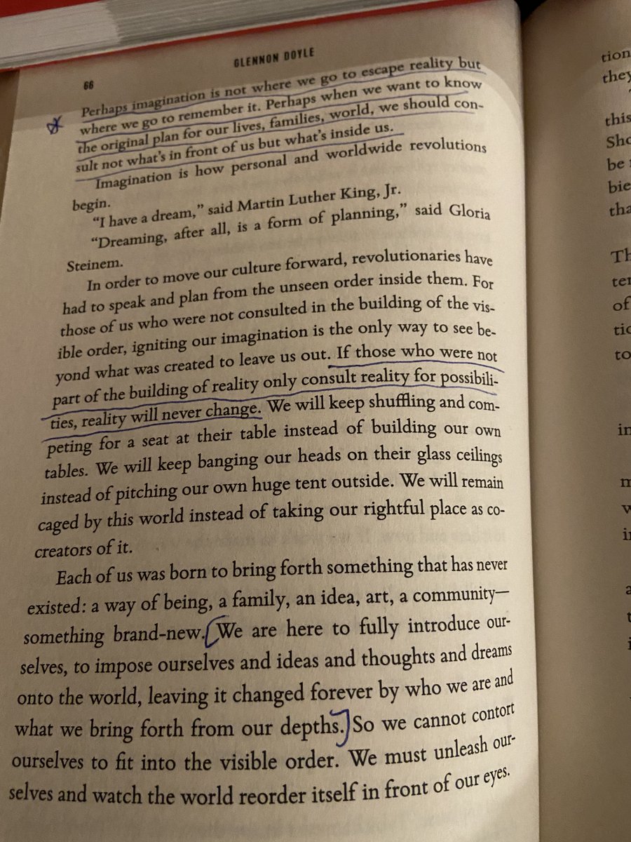 LaughlinMarci's tweet photo. Rather than focusing this Thanksgiving holiday on fear of Covid and "super spreader" possibilities, the better option is to follow #glennondoyle's advice: Unleash ourselves, our dreams and #imagination and watch the world reorder itself   in front of our eyes. https://t.co/AJkk5uJeaM