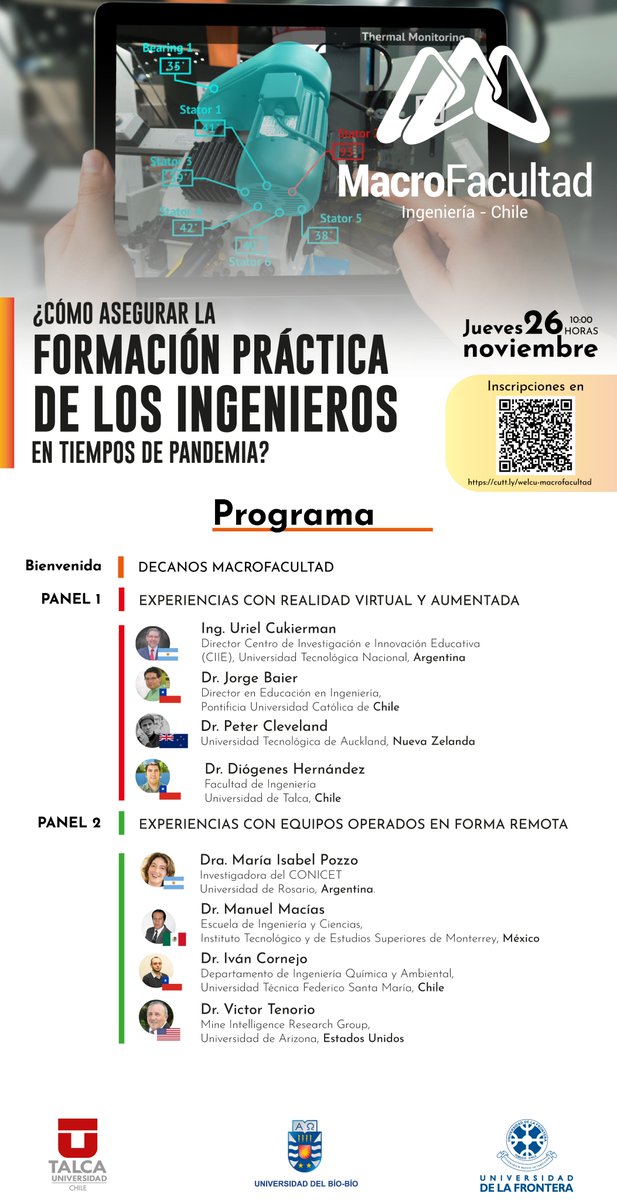 🍀Ya comienza el seminario online ¿Cómo asegurar la formación práctica de los ingenieros en tiempos de pandemia?, donde el académico de <a href="/IngenieriaUC/">Escuela Ingeniería UC</a>, Jorge Baier, estará presentando en el panel "Experiencias con la realidad virtual y aumentada"
Conéctate🔗tinyurl.com/y2f6sqpz