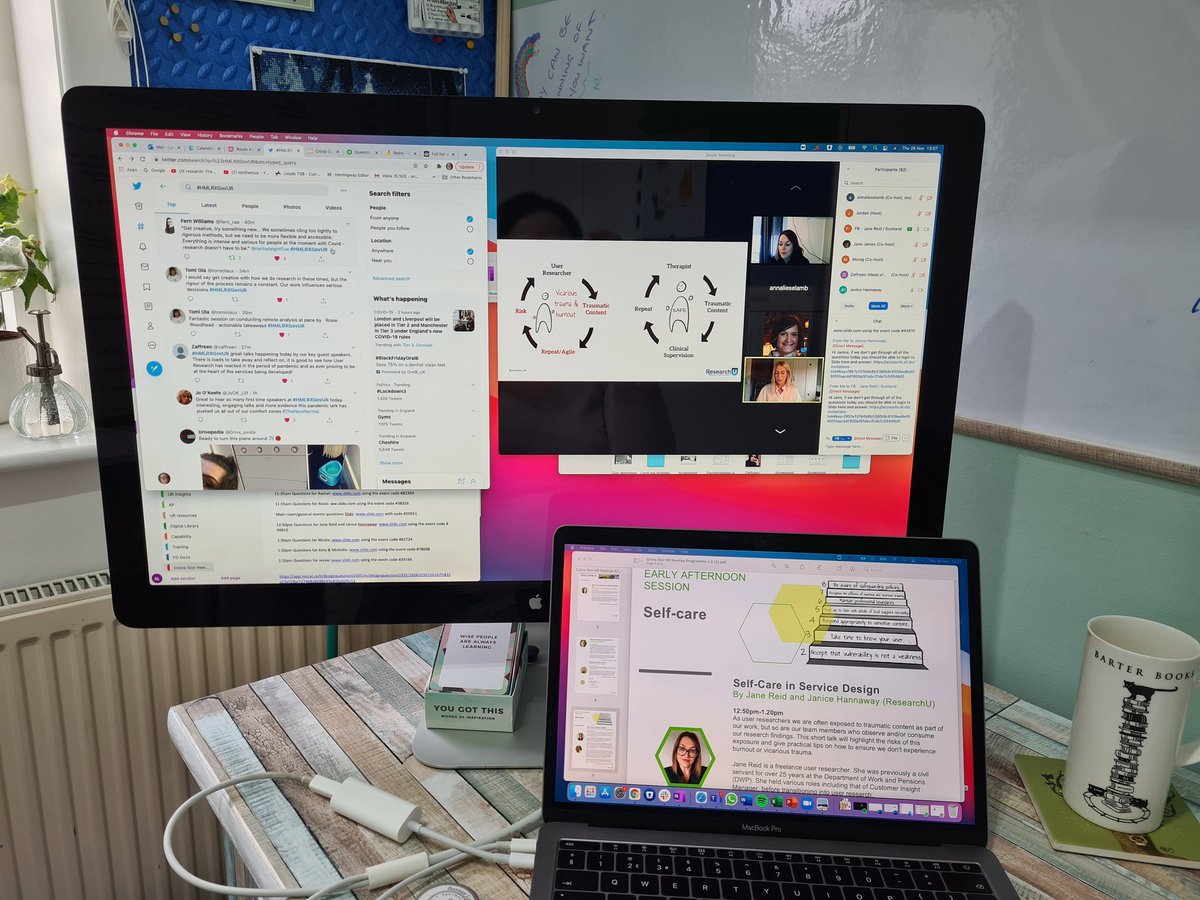 #HMLRXGovUR @janereid73 and @janicehannaway reminding us all of how important our self-care is and the value of sharing our feelings, fears and concerns with our teams and fellow researchers #selfcare #userresearch <a href="/HMLandRegistry/">HM Land Registry</a>