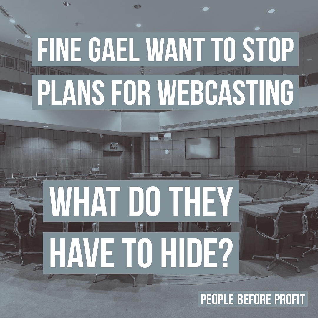 cllrjohansson's tweet photo. At a meeting this afternoon a FG councillor is proposing to stop plans to install webcasting in the council chambers. South Dublin is the only council in the Dublin region that doesn't currently have webcasting.
What is Fine Gael hiding that they don't want the public to see? https://t.co/T77SKnuHE7