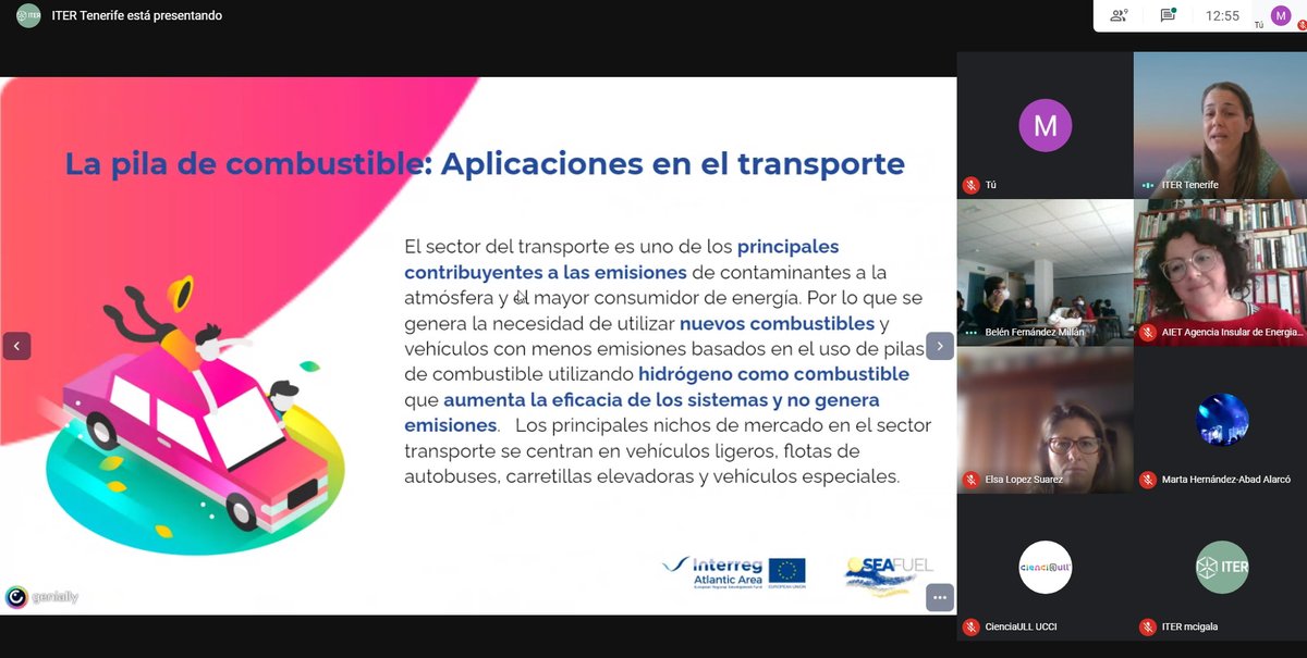 SEAFUEL_EU's tweet photo. 💡2nd DAY of our #webinar within the frame of the Mini -Science Fair of Tenerife! Today the School Casa Azul joined us to learn a little more about how we can use seawater and solar photovoltaic energy to produce GREEN HYDROGEN in the island 🚘♻️. #scic20 #miniferia20 https://t.co/NG9UYPSjRn