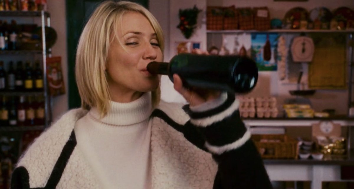Her death is confirmed on her first night in England. She downs a bottle of wine in the supermarket and then DRIVES IN THE SNOW. Boom. Winslet claims her first scalp.