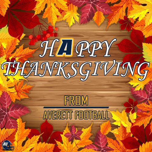 We would like to wish everyone a Happy Thanksgiving from all of us at Averett Football! We hope that you enjoy your day with family, friends and loved ones! 
#TOGETHER