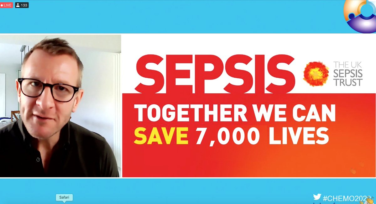 Coakley167's tweet photo. #chemo2020 @UKONSmember @VernaLavender @Kiruthikah_T Inspirational talk from Ron about Sepsis and the importance to cancer @SepsisUK https://t.co/yKBdcwRCLn