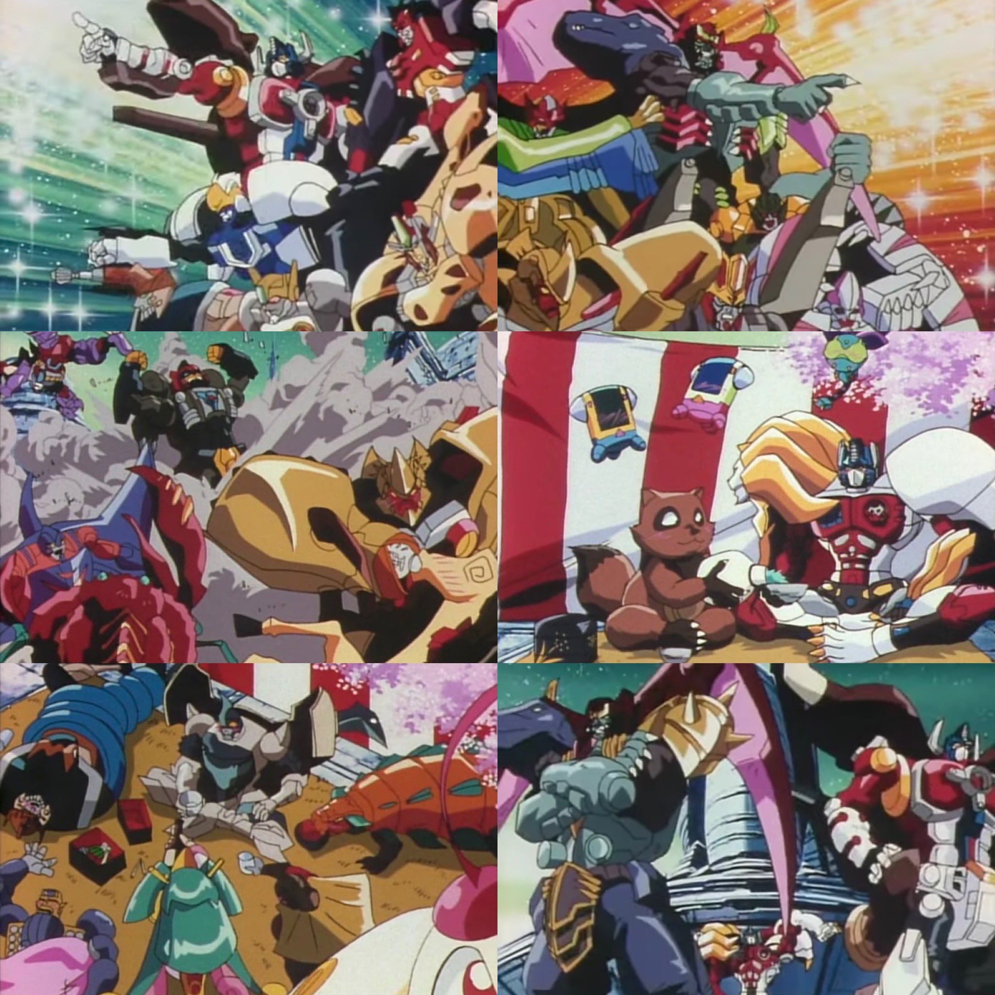 青空 お前らの好きな最終回晒せ 超生命体トランスフォーマービーストウォーズネオ最終回 ｇ１シリーズの最も未来の時代を描いた作品の最終回はサイバトロンとデストロンが仲良く宴会をしたり ドンチャン騒ぎをおこしたり セイバートロン星の復興に協力