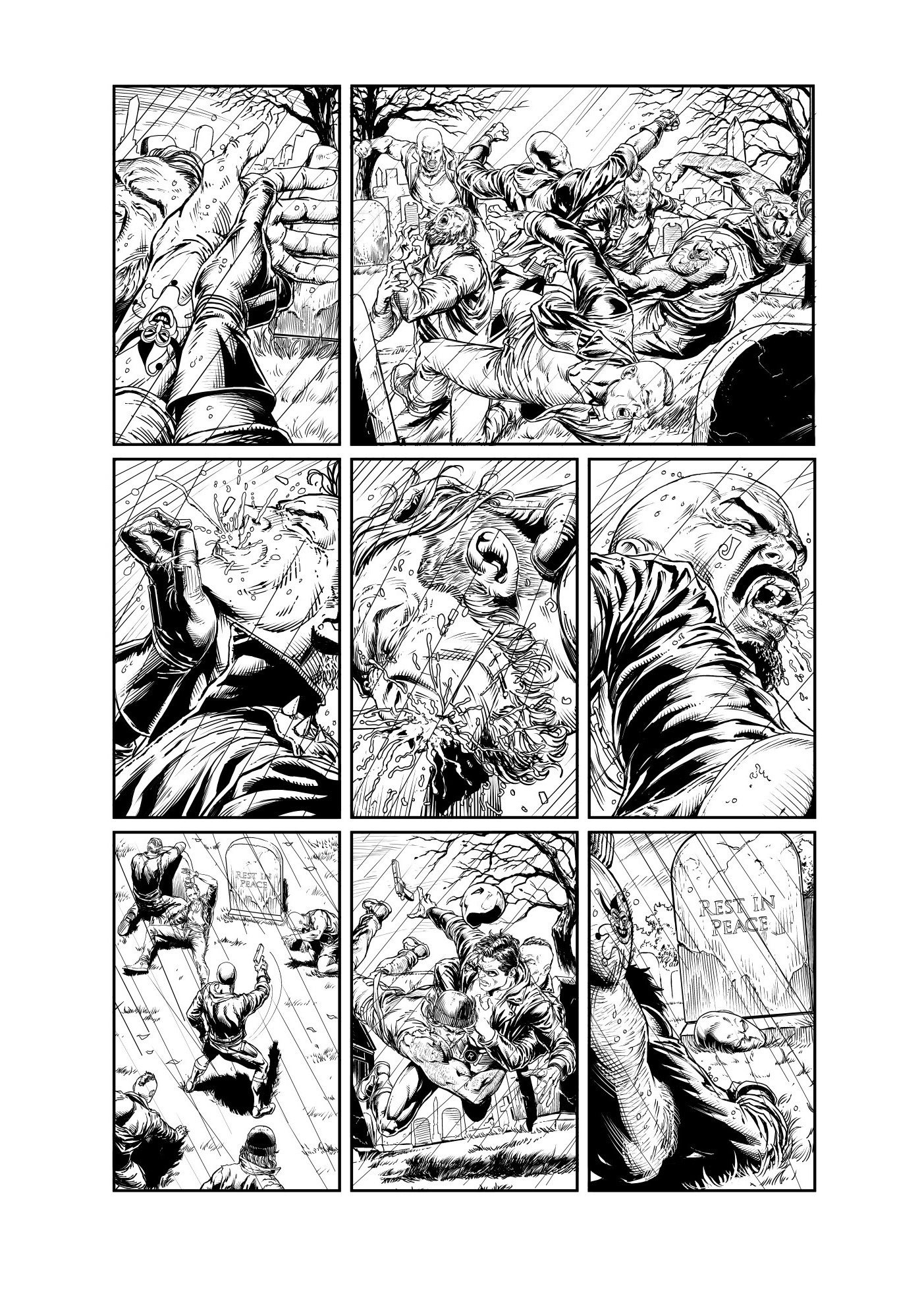 Batman Comic Book Page Black And White