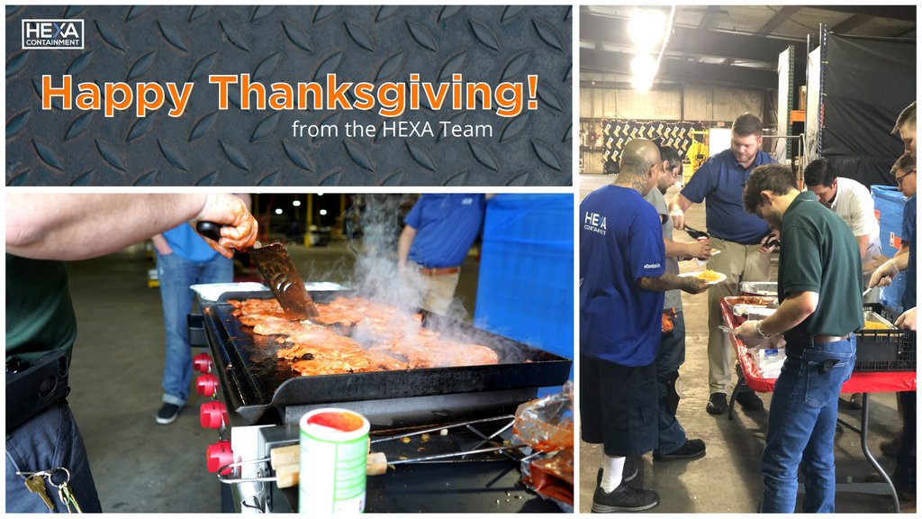 hexacontainment's tweet photo. Today we are thankful for all the hard working employees of #HEXA - in and out of the shop! We felt homemade tacos were the proper way to have a feast😎

Happy Thanksgiving everyone! 🦃 https://t.co/46MGnccDuT