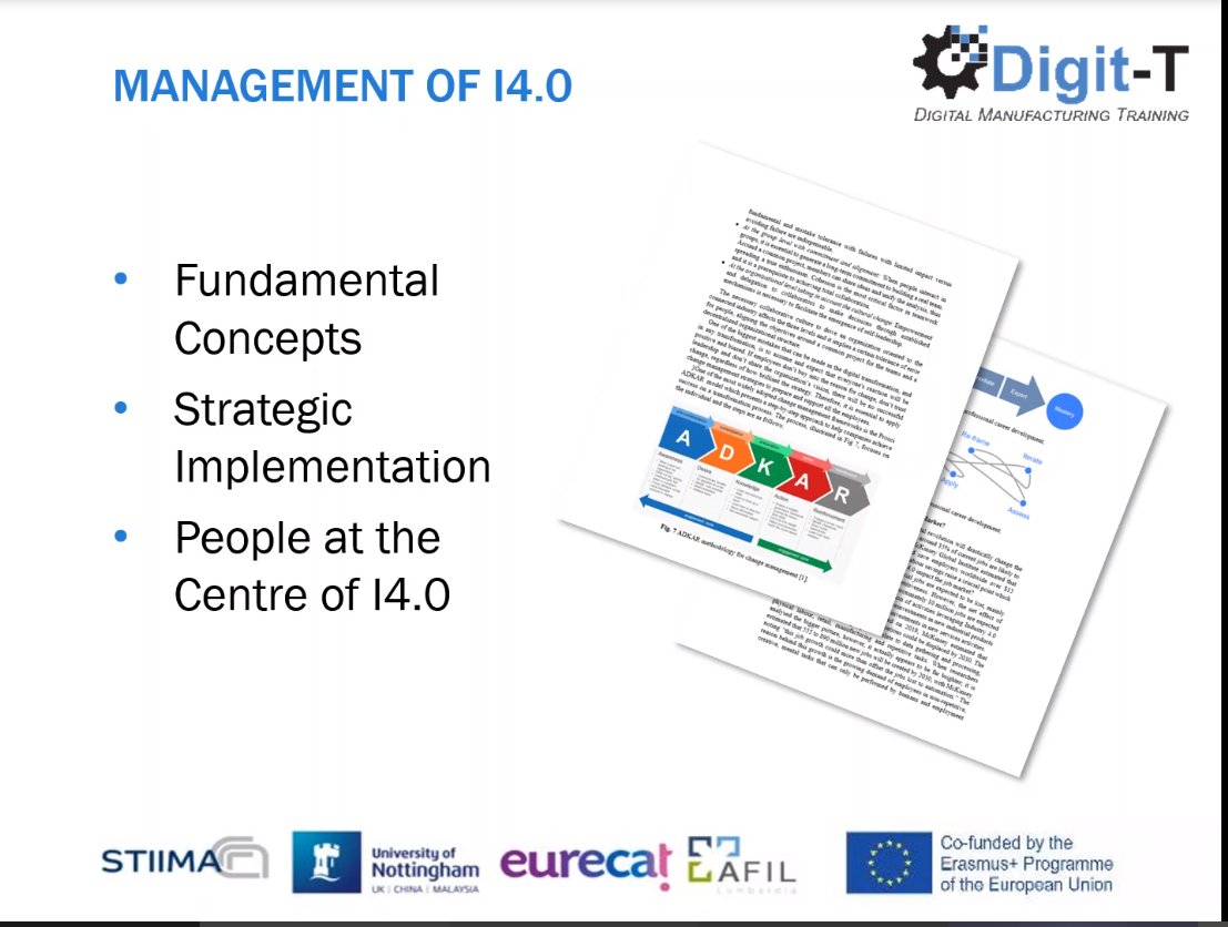 digit_t's tweet photo. Jack Chaplin - is presenting the ebook realized during the Digit-T Project to support the upskilling the field of Industry 4.0 in particular for SMEs! https://t.co/Zw7ygoHC9c