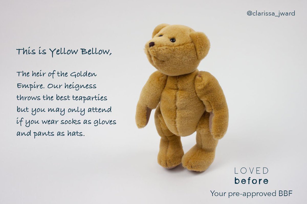 Clarissa_jward's tweet photo. @OneMinuteBriefs 
Brief of the Day: 
Create posters to encourage use of the 
@LovedBefore_
 soft toy adoption agency!! #LovedBefore

Tried to write from the perspective of how kids would sell their toys to eachother using their wild imagination and stories. https://t.co/E6PKTE5ej0