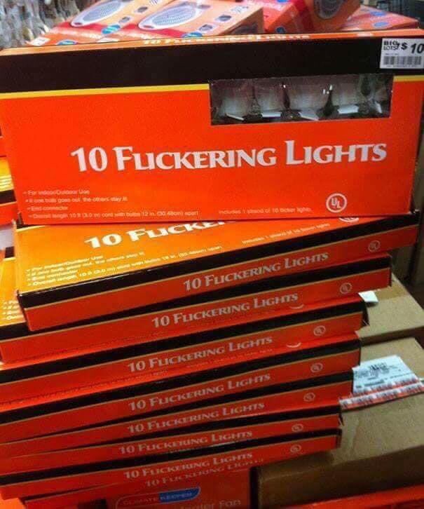 Do I NEED more Christmas lights? No. Do I WANT THESE Christmas lights? Yes! 😂😂😂 #FontsMatter