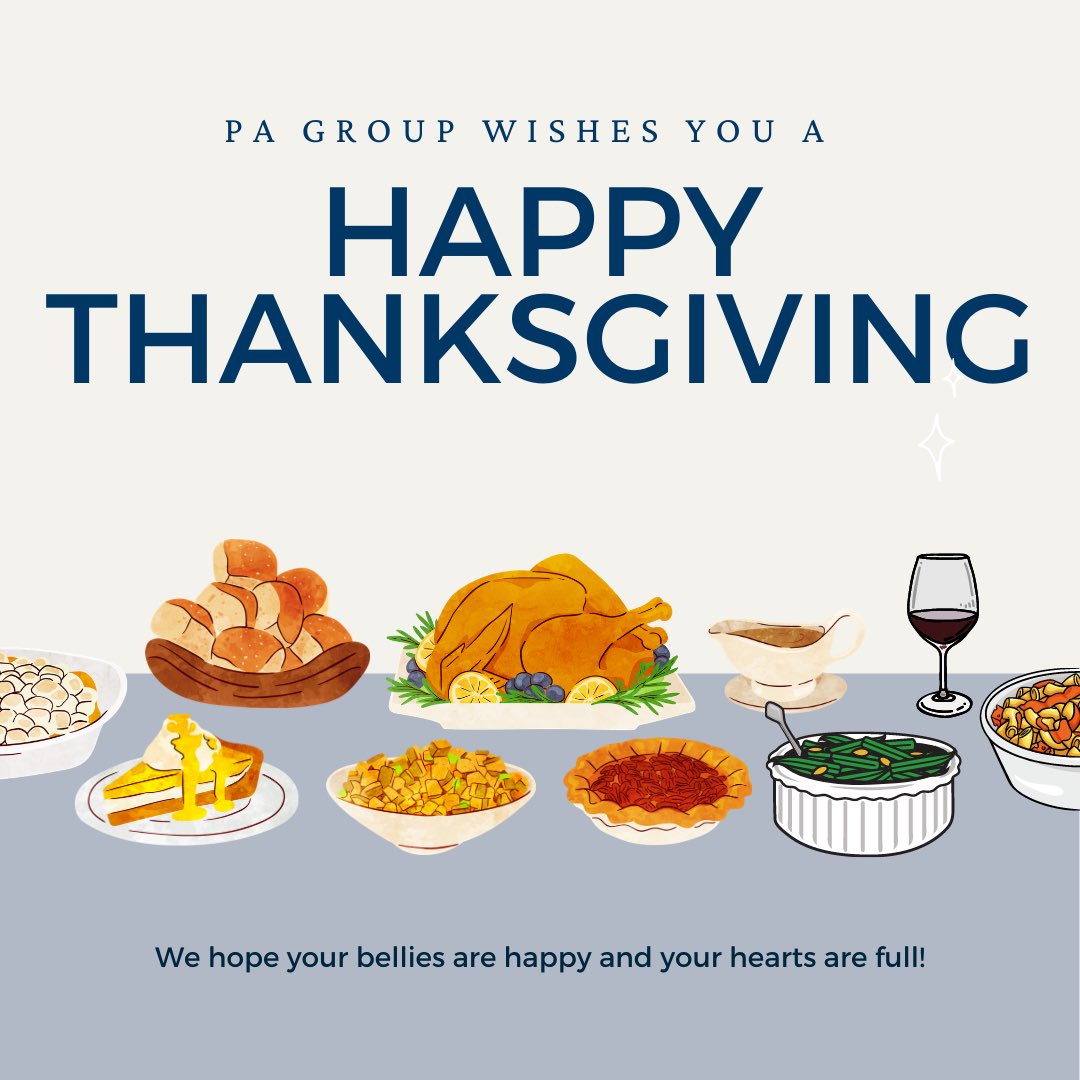 PAGroupUSA's tweet photo. This year, we are thankful for many things! But most importantly, we are thankful for good health, quality time, and our customers! 

We hope you enjoy your Thanksgiving Holiday! What are you thankful for?

#thanksgiving2020🦃🍁 https://t.co/HEkWaC71ex