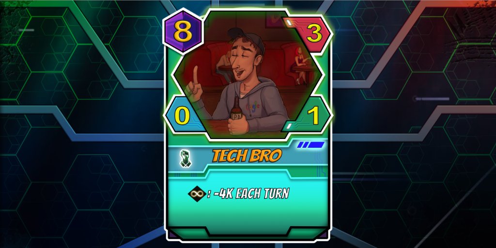 cyberdecktcg's tweet photo. Enjoy this gallery of #Cyberdeck operator cards and try them on the board to take control of the #blockchain network! 

#cyberpunk is not a prophecy, it's a warning!

Request your early access and join us at https://t.co/lmtpaiqA22 

#IndieGameDev #madewithunity https://t.co/OgY0WxCgdH