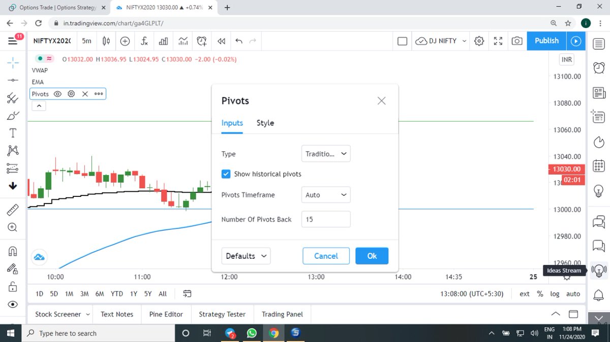 This is the Pivot Setting used by  @ITRADE191 (2/7)