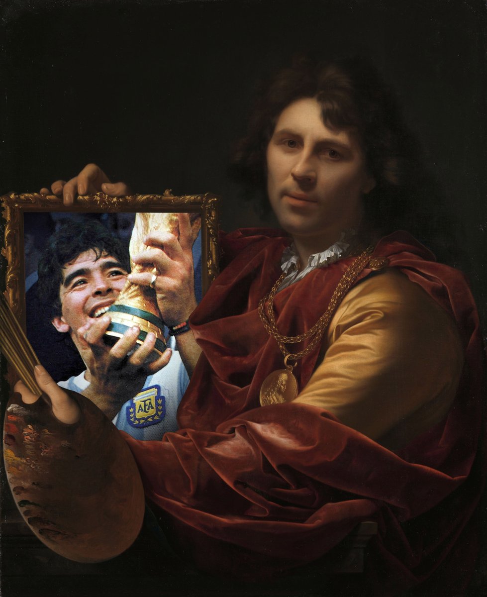 When you were as good as Diego #Maradona, sport becomes art. To honour El Pelusa his fellow countryman Lionel Messi holds a portrait of Maradona the way we like to remember him: as an artist. 🇦🇷⚽

rijksmuseum.nl