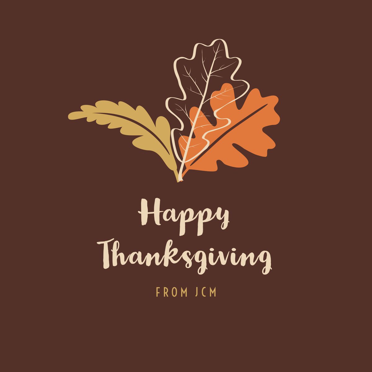 gojcm_official's tweet photo. Happy Thanksgiving from JCM! We are incredibly thankful for the amazing team of men and women who have made our many accomplishments this year possible and the wonderful clients we have the privilege of serving. 

#gojcm #thanksgiving https://t.co/vzyBM5J2Q8