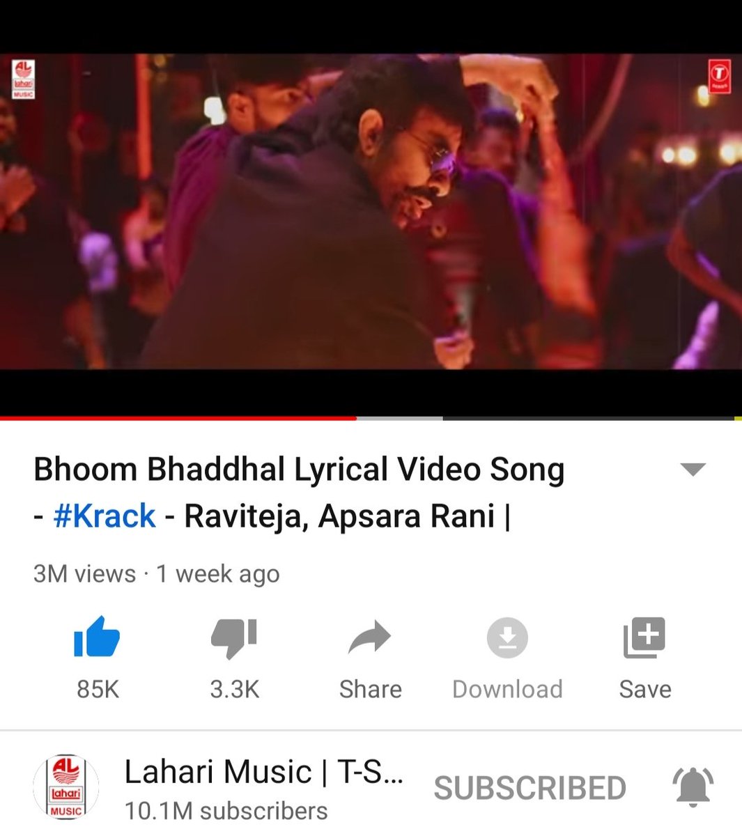Rajsince01's tweet photo. 3m views for #bhoombhaddhal
#krackfirstsingle
#krack #Raviteja https://t.co/d3nngpwZRa