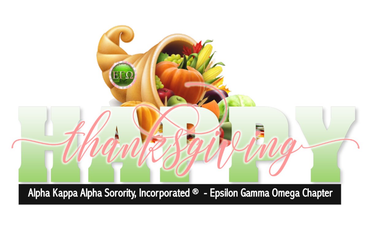 AKAEGOChapter's tweet photo. Happy Thanksgiving from our family to yours.   The Ladies of Alpha Kappa Alpha Sorority, Incorporated (R) ~  Epsilon Gamma Omega Chapter in Huntsville, Alabama.  

"Give thanks to the Lord, for he is good; his love endures forever."  Psalm 118:1 https://t.co/rwje94vXM9