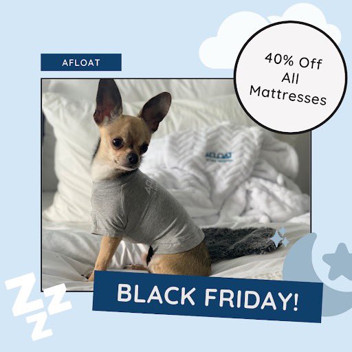 AfloatSleep's tweet image. Who else is excited for the Black Friday weekend sales?! Our sale is now live, 40% off all mattresses. Happy shopping! 
#blackfriday #mattress #home