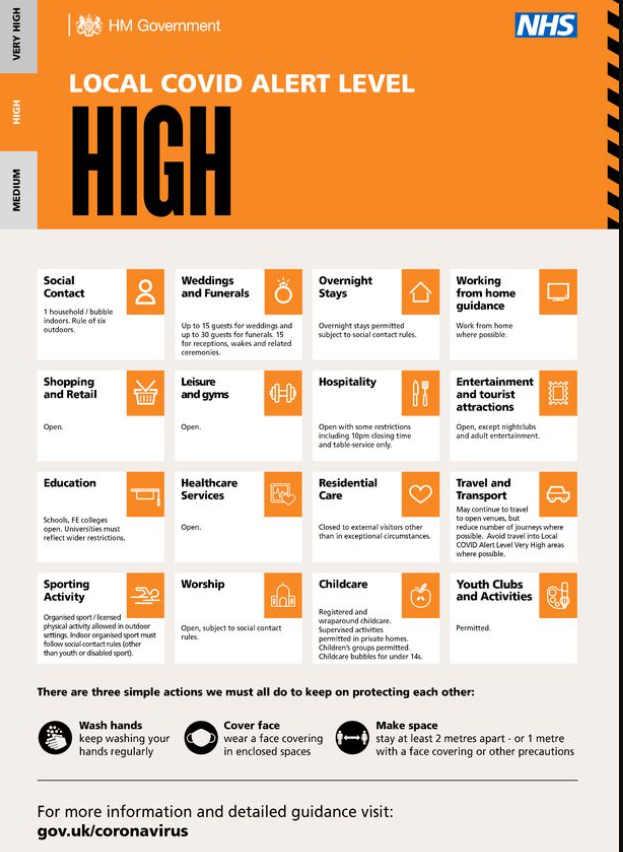 Please see the infographic for Tier 2!
For more information, visit the government website printed at the bottom of the page.
#stopcoronavirus #staysafe #communitywork #govermentguidelines