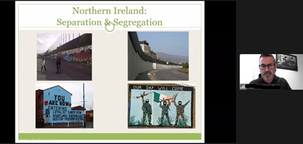 DPI_UK's tweet photo. '94% of schools are segregated in Northern Ireland'. One aspect of young people's lives that remains divided in NI. Mr McMullan and Mr Madden highlight the additional sporting and cultural divides that also still exist in NI #peaceisaprocess @EUDelegationTur @DFAPeaceSupport https://t.co/GOMYjX9h8V