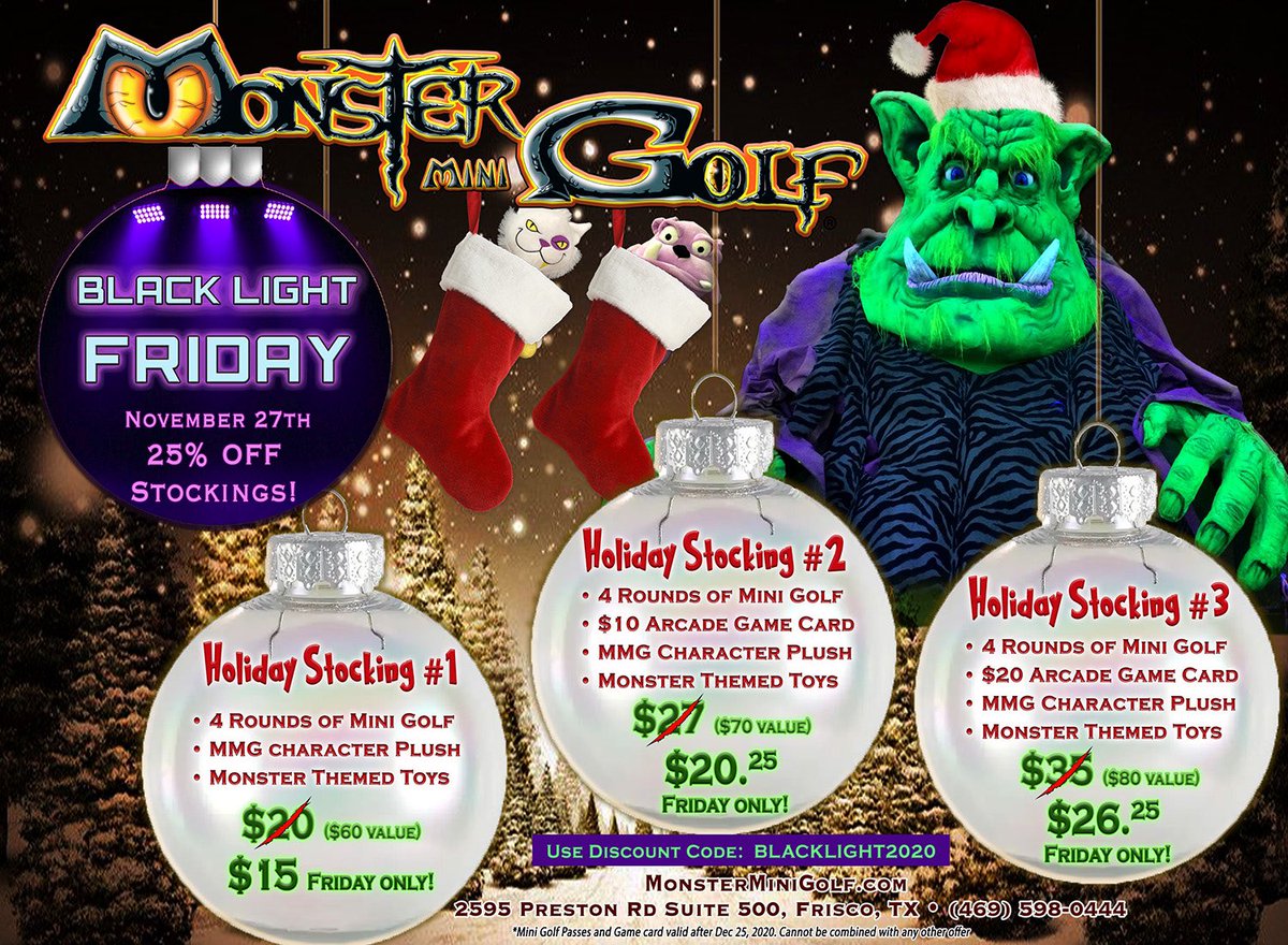 FriscoMMG's tweet photo. Happy Thanksgiving! We are closed today, but we’ll be back tomorrow with our Monstrous Black Light Friday special! https://t.co/8yZBvjuVzG