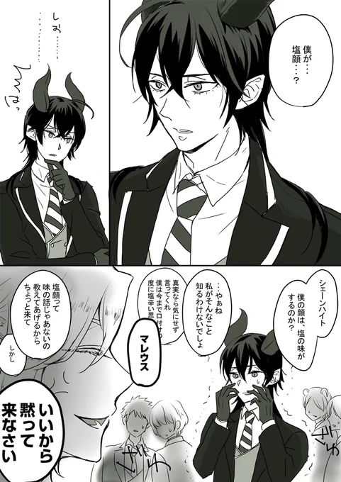 今更設定資料集ネタというか、自分が塩顔だと言われているのを聞いてしまった?のマレヴィル。 
