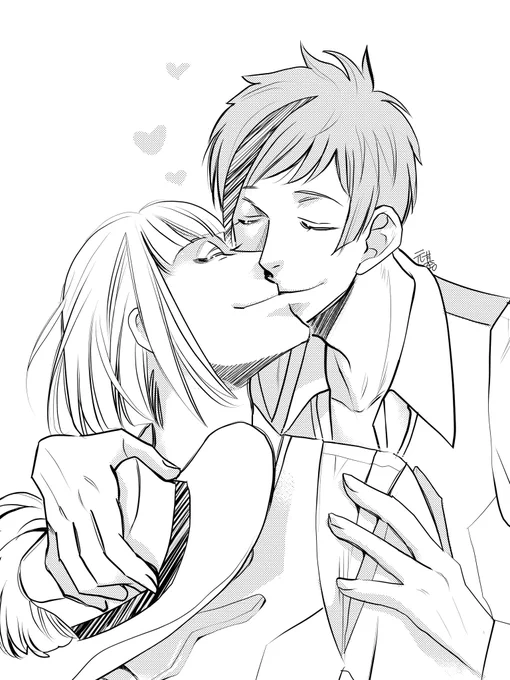 時に高校生みたいなキスをする??も描きたいrkgk
#twst_BL 
(フロルク民としてとりあえず今日は描いておかないといけないかなって!!!) 