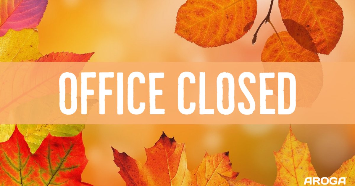 ArogaLtd's tweet photo. We hope you're enjoying your holiday! The corporate office will be closed until Monday at 9AM. Happy Thanksgiving from our family to yours!🦃 💛 https://t.co/dBsnCl4m3j