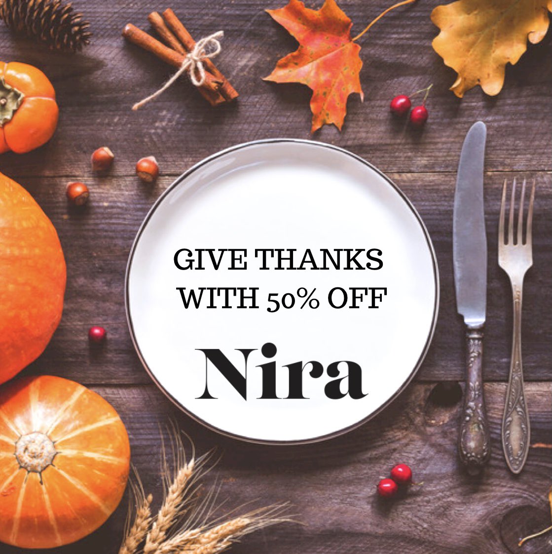 NiraCBD's tweet photo. Give thanks this year with 50% off all Nira products! 🍁 https://t.co/ZnDxSrzqOY