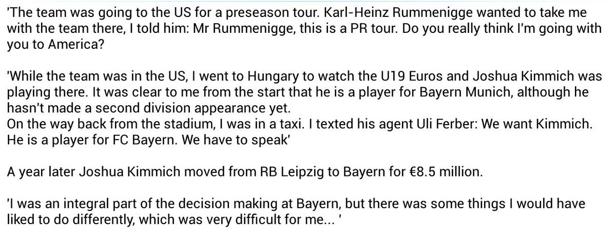 What you might call the turning point in his career. Kimmich will win his first international trophy under the eyes of a certain Michael Reschke.Kimmich won't make it to the team of the tournament but for the Ex Bayern technical director, he was already a Bayern player.