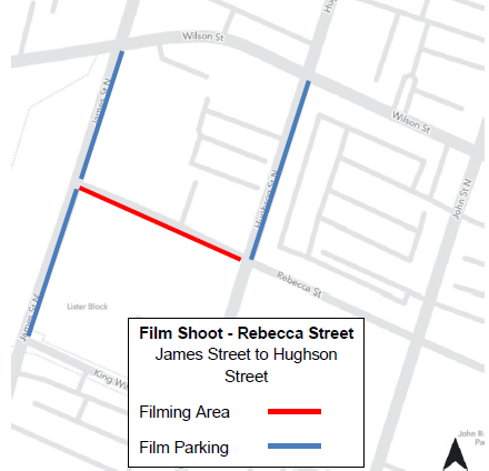 hsr's tweet photo. #HSRAlert: #HSR6 will experience intermittent delays this Friday (November 27) from approximately 2 pm – 11 pm along Rebecca Street between James and Hughson due to a film shoot. Details: https://t.co/AvQjCVHhox https://t.co/HodaWACBAP