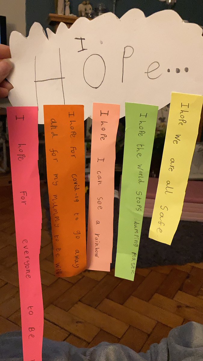 rjonescardiff's tweet photo. Ella has created her rainbow of hope as part of her work whilst we isolate. She says hello to the class #2EB @2EBMrsBrown https://t.co/f7GLxLLAgJ