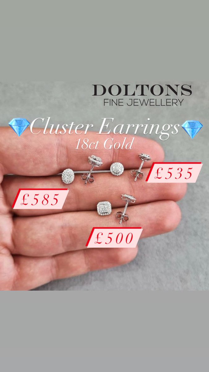 DoltonsFineJ's tweet photo. 🌟Cluster Earrings🌟
18ct Gold
0.25ct G/SI2 £585
0.25ct G/SI2 £500
0.25ct G/SI2 £535
#diamond #diamondjewellery #diamondgift #christmasgift #christmasjewellery #diamondearrings #uniqueearrings #specialgift #diamondlovers #birthdayearrings #perfect #jewellerygift #newyearsgift https://t.co/MdpqkAlbQl