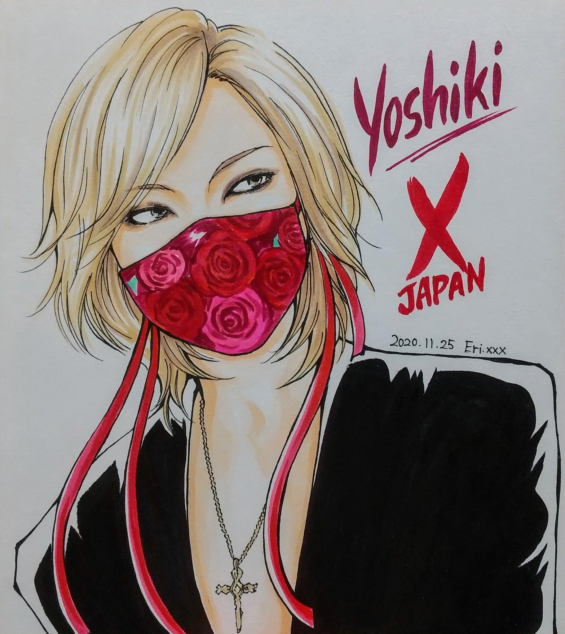 YOSHIKI YOSHIKIMONO マスク レッド×ブラック X JAPAN YOSHIKI YOSHIKIMONO マスク レッド×ブラック X JAPAN