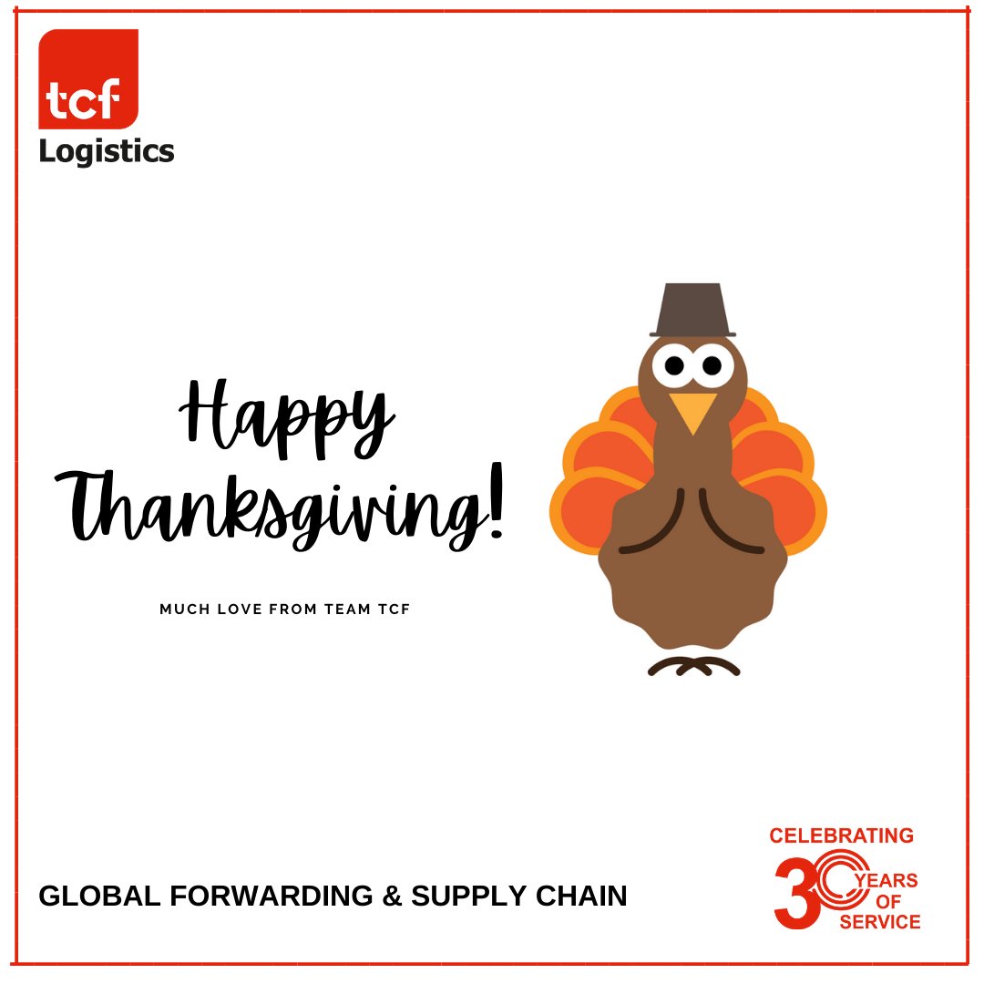 Its Very Important To Be Thankful and Graceful For all the Things We Have in our life✨.
Wishing everyone a Very Warm Thanksgiving Celebrating around The Globe 🙌🏻-Team TCF.

#thanksgiving #happythanksgivng  #thanksgiving2020 #WeAreTCF
#logistics #supplychain
