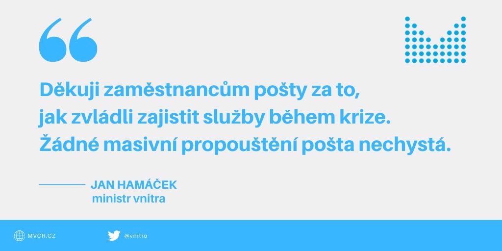 Česká pošta nechystá masivní propouštění. Managementu klesne mzda o 5 % a úsporu pošta využije k navýšení mezd pošťáků.
I to jsou výsledky jednání @jhamacek s generálním ředitelem @Ceska_posta_sp a zástupci odborů.
Podrobnosti zde ➡️ https://t.co/z1iUAvP5j5 https://t.co/2q7ek5OEUJ