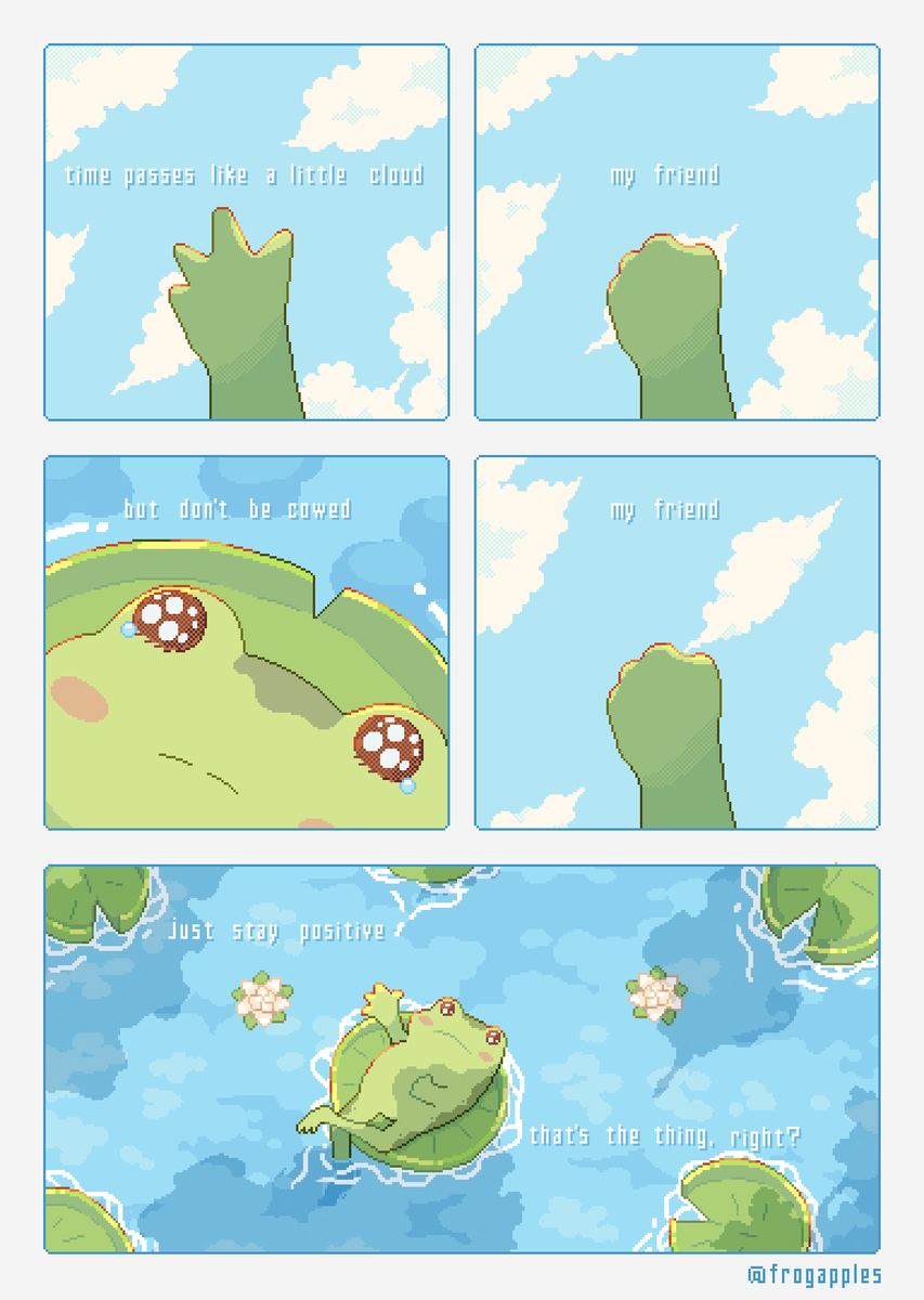 a frog comic. ☁️?#pixelart 