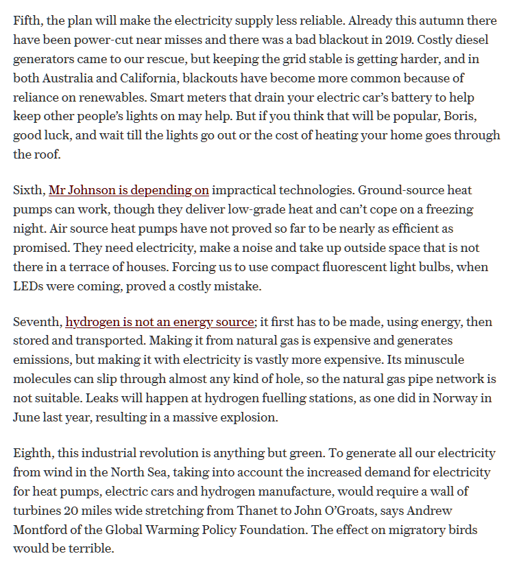 In this piece he gives ten things that are wrong with Johnsons green plans that I think mostly show how wrong he is himself.