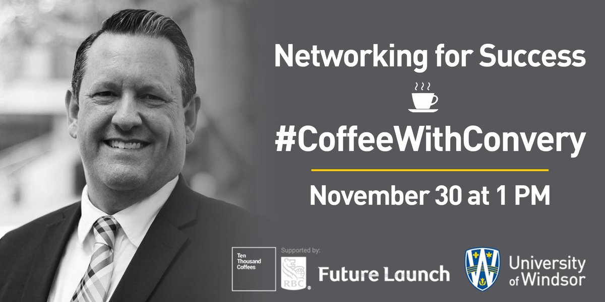 Join @BrienKConvery from <a href="/RBC/">RBC</a> for a virtual Office Hour on Nov. 30 at 1 p.m.  Join to ask questions &amp; learn how to navigate today’s job search journey.

To register, sign up at tenthousandcoffees.com/schools/uwinds… and click on ‘Office Hours’. <a href="/10kcoffees/">Ten Thousand Coffees</a> #RBCFutureLaunch #CareerMonth