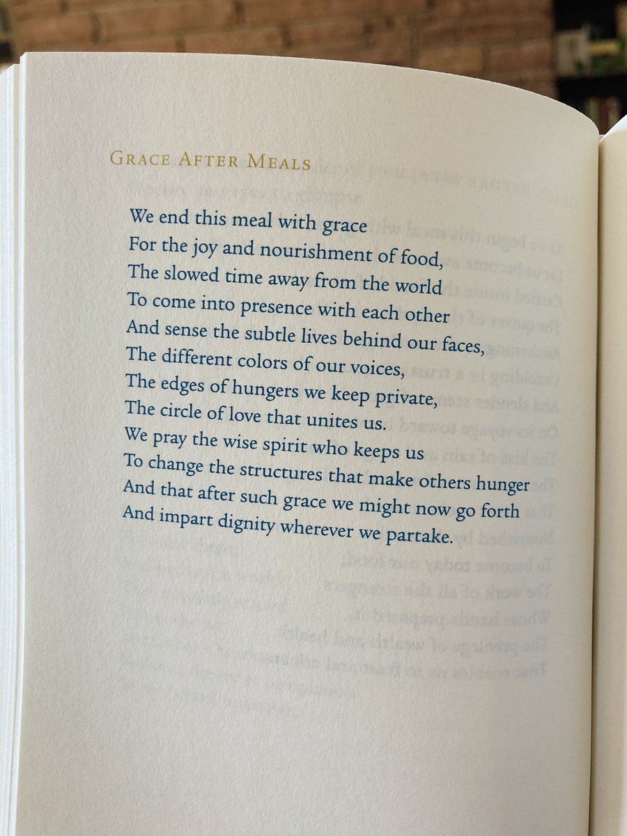 jaredmackey's tweet image. Begin and end the meal aware of grace. 

John O’Donohue, “To Bless the Space Between Us”