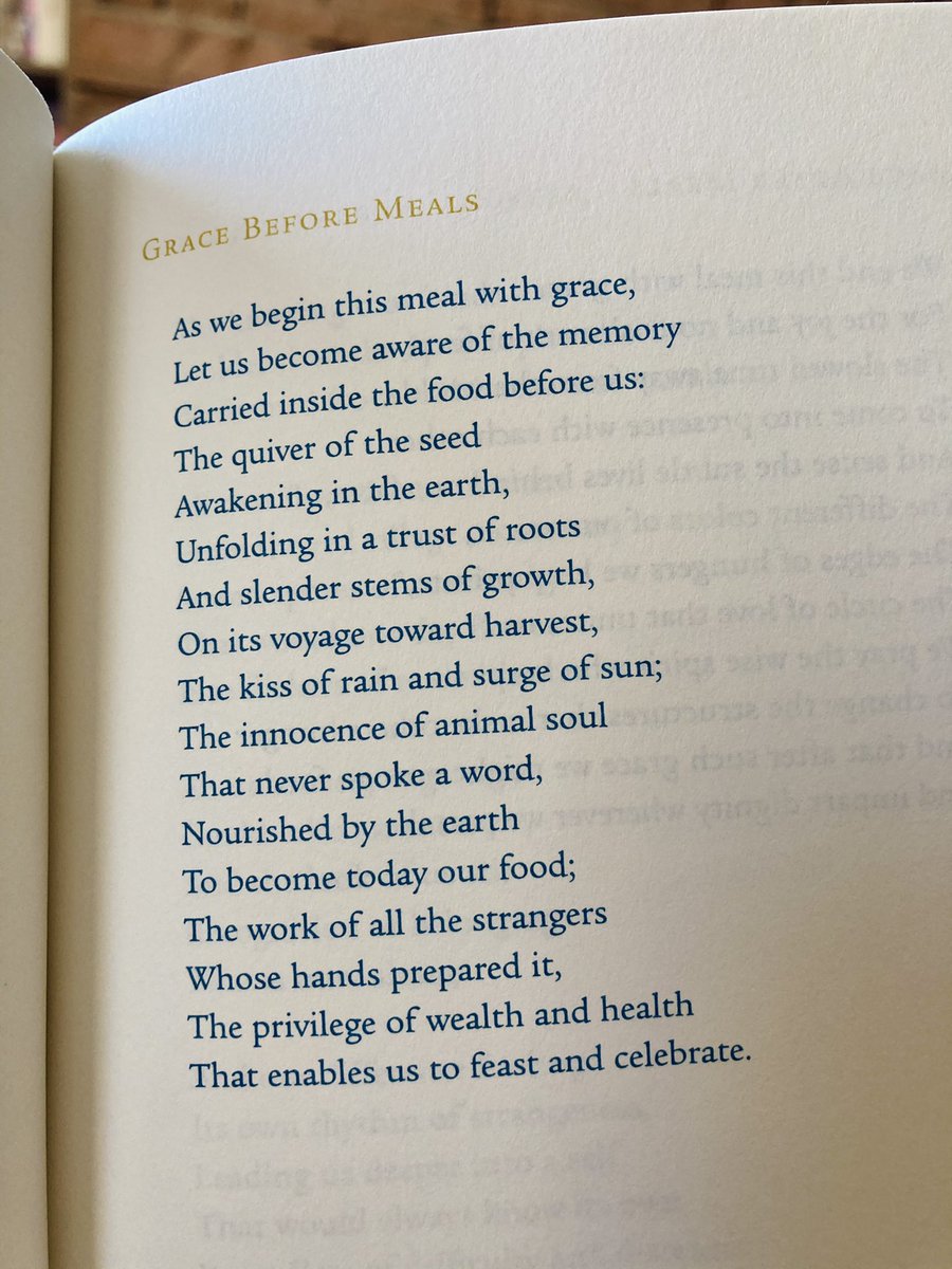 jaredmackey's tweet image. Begin and end the meal aware of grace. 

John O’Donohue, “To Bless the Space Between Us”