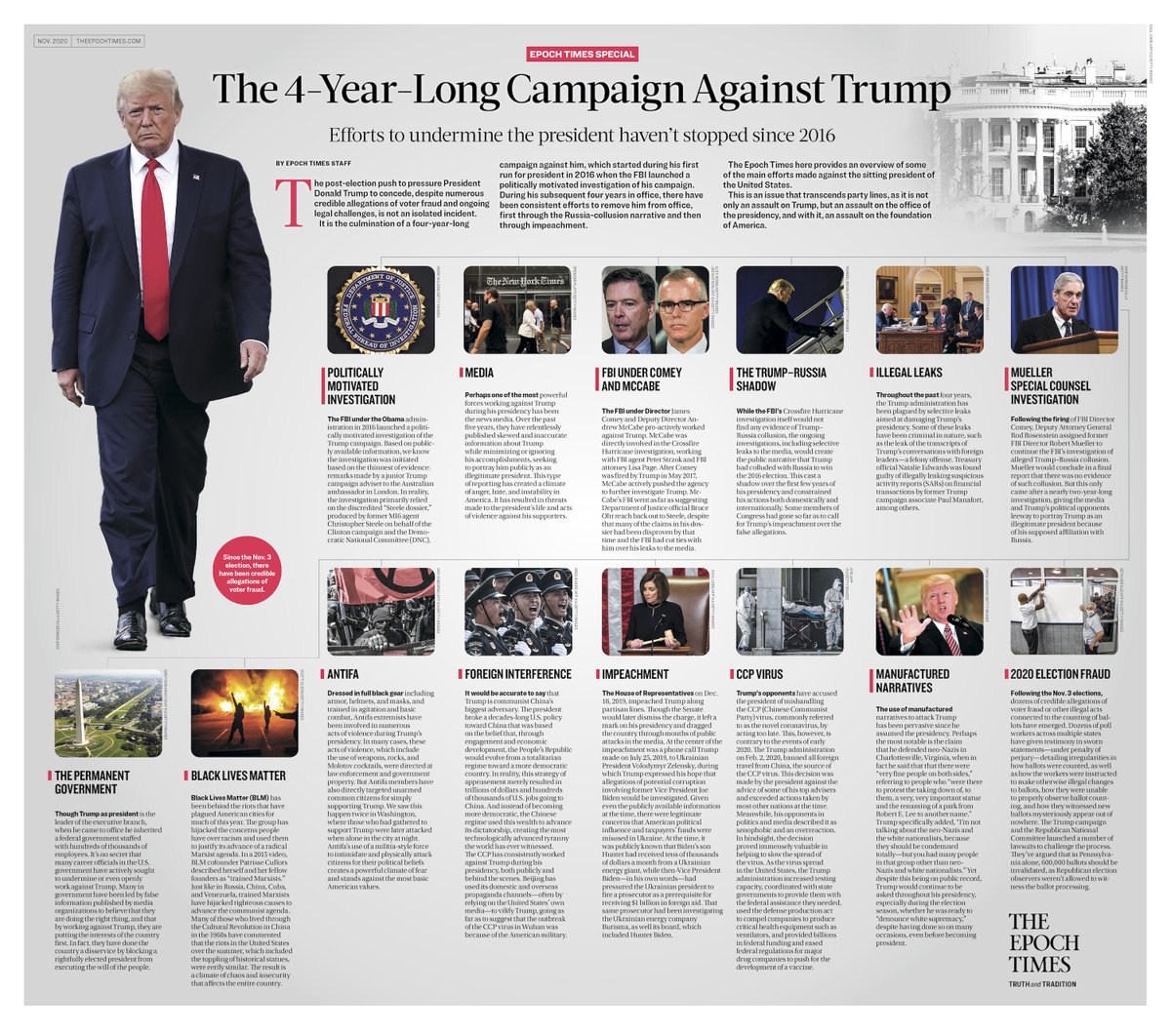  #Infographic: an overview of some of the main efforts made against the sitting  @POTUS.This is an issue that transcends party lines, as it is not only an assault on Trump, but an assault on the office of the presidency, and with it, an assault on the foundation of America.