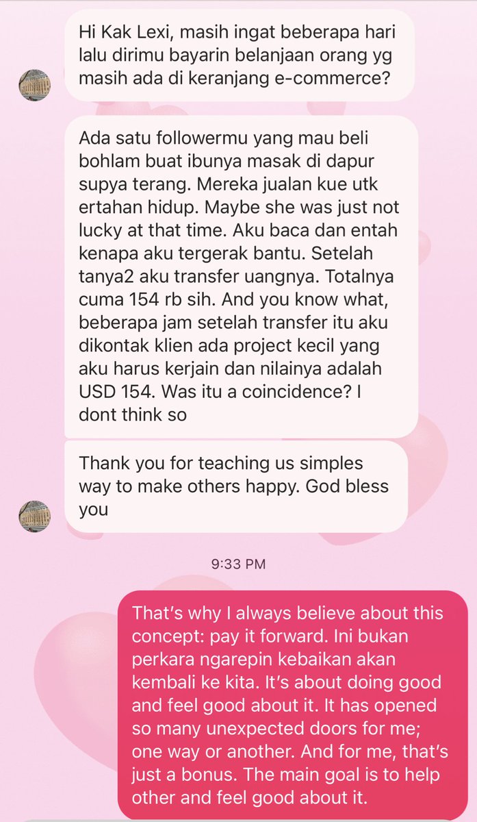 aMrazing's tweet photo. Tepuk tangan kenceng banget aku bacanya. #payitforward, u’ll never know how the universe will repay your kindness. https://t.co/Gca8cQPbN0