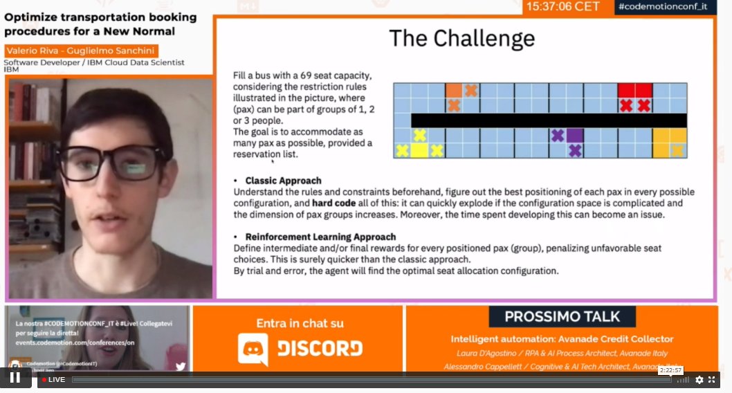 CodemotionIT's tweet photo. Ecco Guglielmo Sanchini e @ValerioRiva di @IBMItalia con il talk "Optimize transportation booking procedures for a New Normal" ora su >>> #CODEMOTIONCONF_IT https://t.co/BXTvhTDa8Q