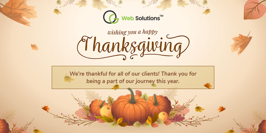 OGWebSolutions's tweet image. Happy Thanksgiving from OG Web Solutions team to everyone who supported us in any way in the past 6 years!
#Thanksgiving #OGWebSolutions #webdesign #webdevelopment