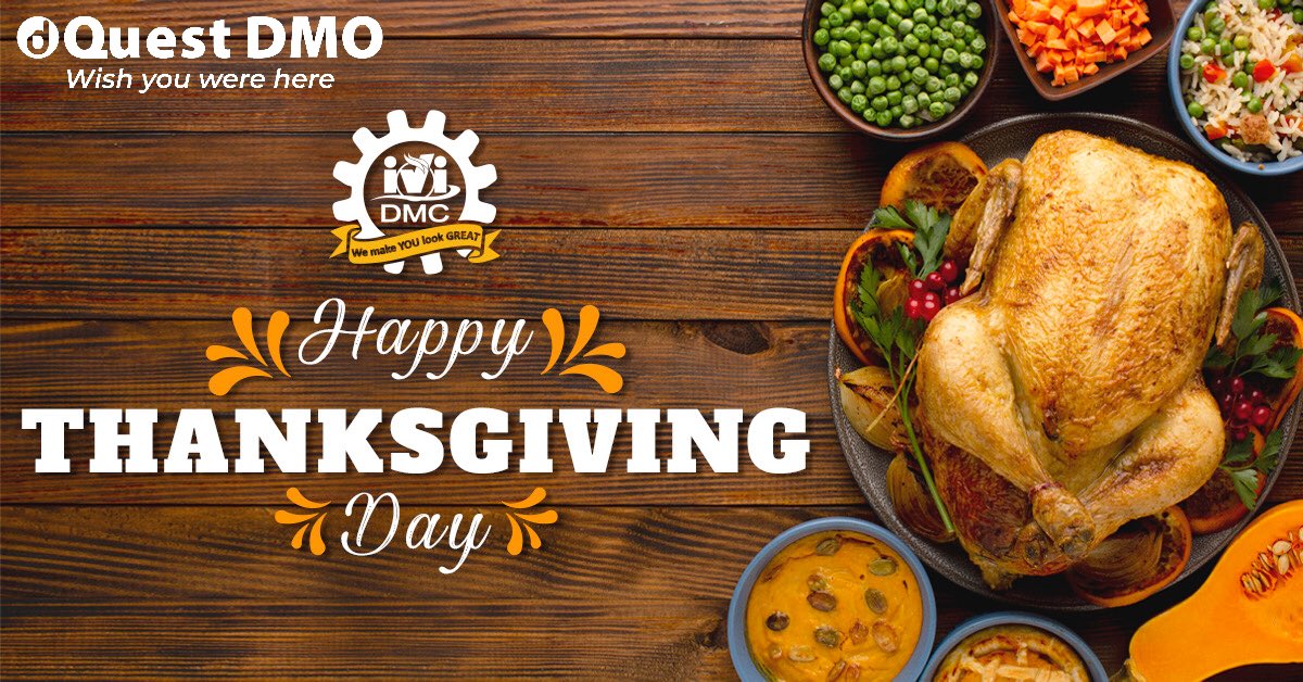 In behalf of IVI DMC & @DQuestTravel , we want to wish you a Happy Thanksgiving! This was a tough year, but remember that there's always something to be thankful for... #thanksgiving #happythanksgivng 🦃
#ividmc #iviteam #meetings #incentives #groups #travellers #MICE https://t.co/sxZOGUInVR