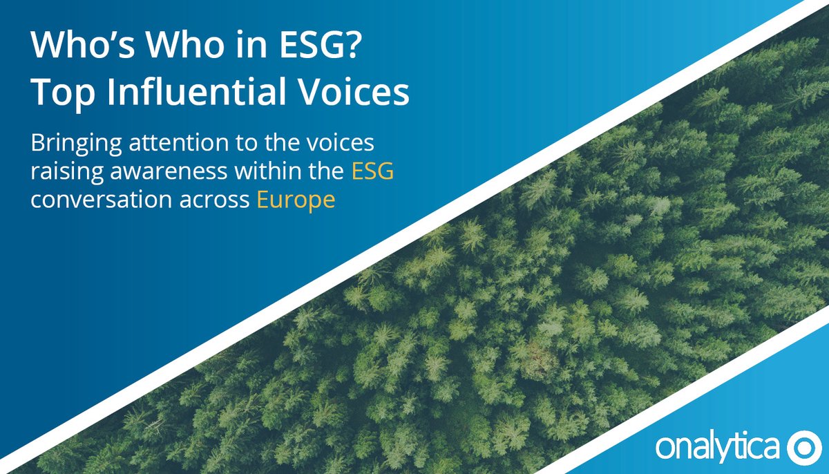 Onalytica's tweet photo. Our latest who’s who report has a look at the voices discussing #ESG within Europe. We’ve concentrated on the investment sector and focused on specific personas, roles and brands who are working within the industry &amp; creating &amp; sharing relevant content

👉 https://t.co/QWxhxfjcPz https://t.co/iQI8ZsVxOG