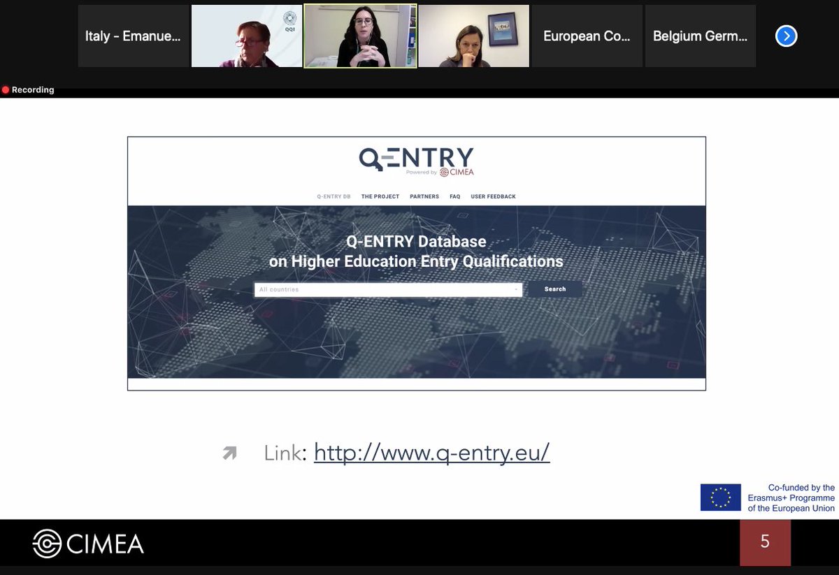 CIMEA_Naric's tweet image. During the 5th Webinar of the @ENIC_NARIC networks to promote #automaticrecognition of secondary school leaving qualifications we presented the Q-ENTRY database, developed with @EUErasmusPlus 

👉You can freely access the database at the following link: q-entry.eu