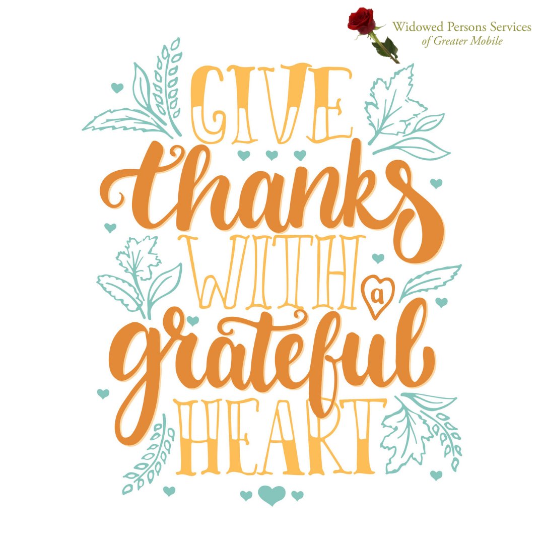 WidowedPersonAL's tweet photo. We gather on this day to be thankful for what we have, for the family we love, the friends we cherish, and for the blessings that will come. Happy Thanksgiving! https://t.co/ag0uODcMHr