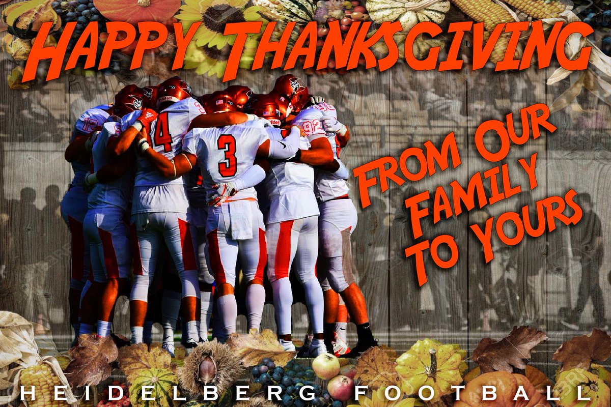 BergFootball's tweet photo. Happy Thanksgiving from our Heidelberg Football Family!! #BergGang https://t.co/E2f23vU7Yb